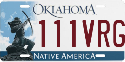OK license plate 111VRG