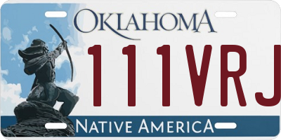 OK license plate 111VRJ