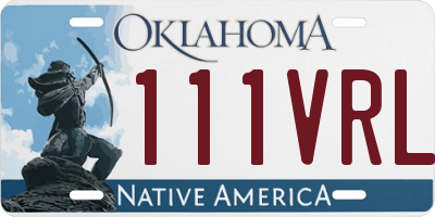 OK license plate 111VRL