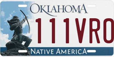 OK license plate 111VRO