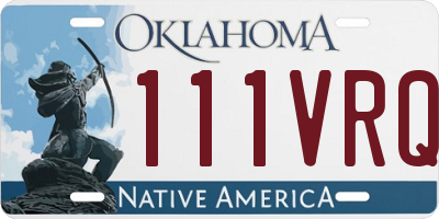OK license plate 111VRQ