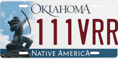 OK license plate 111VRR