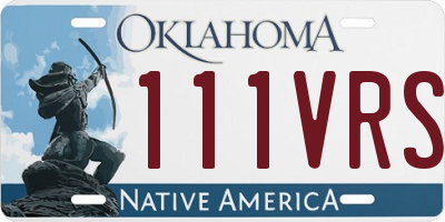OK license plate 111VRS