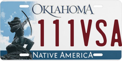 OK license plate 111VSA