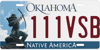 OK license plate 111VSB