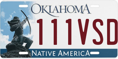 OK license plate 111VSD