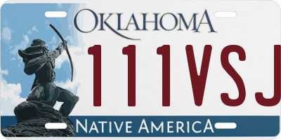OK license plate 111VSJ