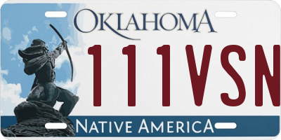 OK license plate 111VSN