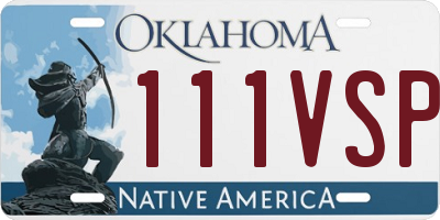 OK license plate 111VSP