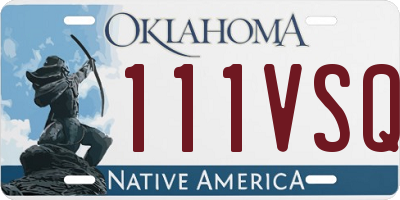 OK license plate 111VSQ