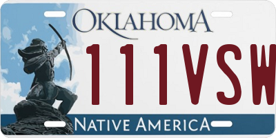 OK license plate 111VSW