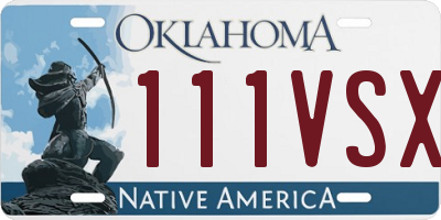 OK license plate 111VSX