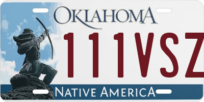 OK license plate 111VSZ