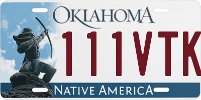 OK license plate 111VTK
