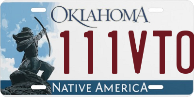 OK license plate 111VTO
