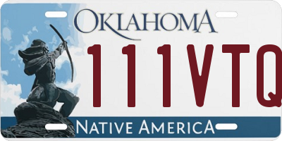 OK license plate 111VTQ