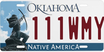 OK license plate 111WMY
