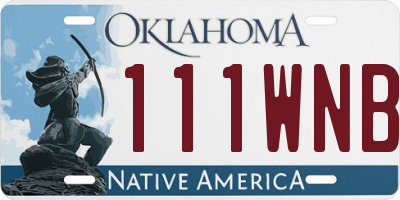 OK license plate 111WNB