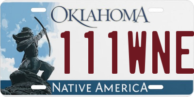 OK license plate 111WNE