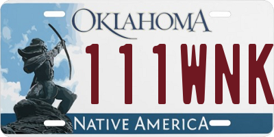 OK license plate 111WNK