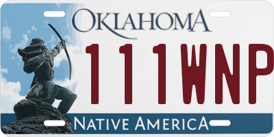 OK license plate 111WNP