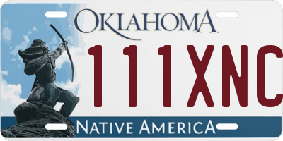 OK license plate 111XNC