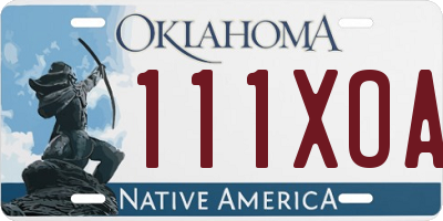 OK license plate 111XOA