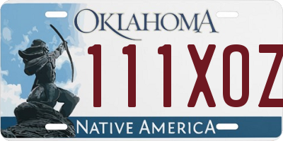 OK license plate 111XOZ