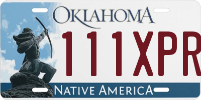 OK license plate 111XPR
