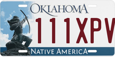 OK license plate 111XPV