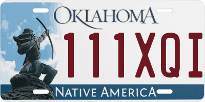 OK license plate 111XQI