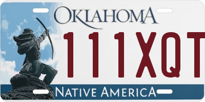 OK license plate 111XQT