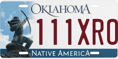 OK license plate 111XRO