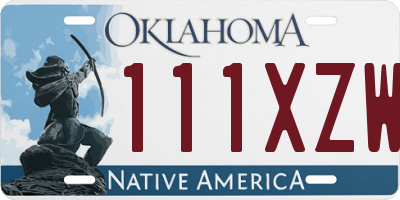 OK license plate 111XZW