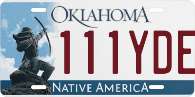 OK license plate 111YDE