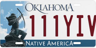 OK license plate 111YIV