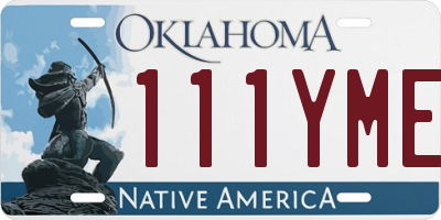 OK license plate 111YME
