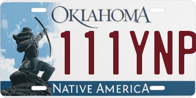 OK license plate 111YNP