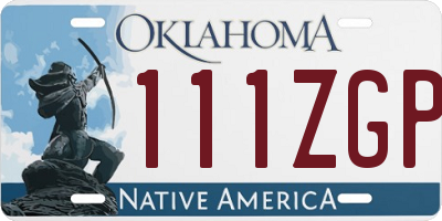 OK license plate 111ZGP