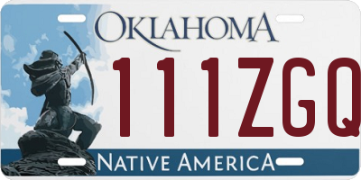 OK license plate 111ZGQ