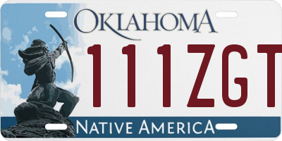 OK license plate 111ZGT