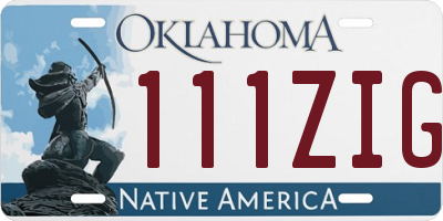 OK license plate 111ZIG