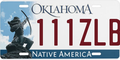 OK license plate 111ZLB