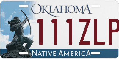OK license plate 111ZLP
