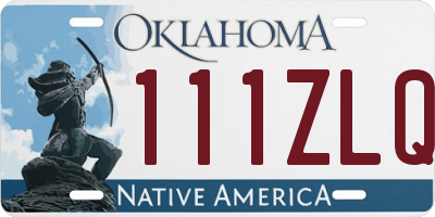 OK license plate 111ZLQ