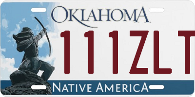 OK license plate 111ZLT