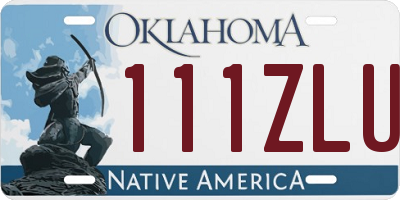 OK license plate 111ZLU
