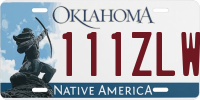 OK license plate 111ZLW