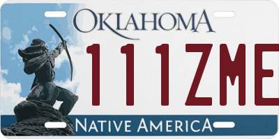 OK license plate 111ZME