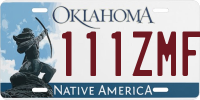 OK license plate 111ZMF